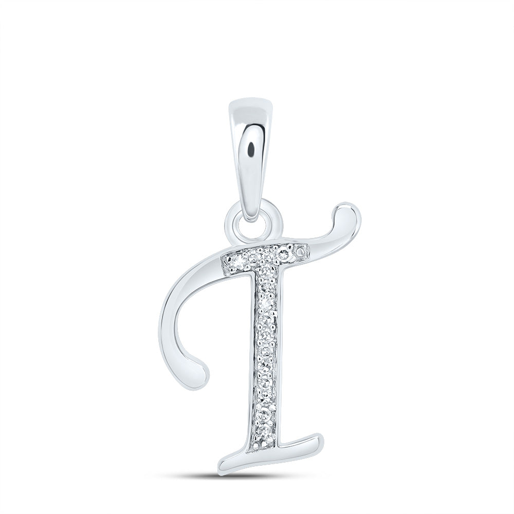10kt Yellow Or White Gold Diamond Initial Pendant