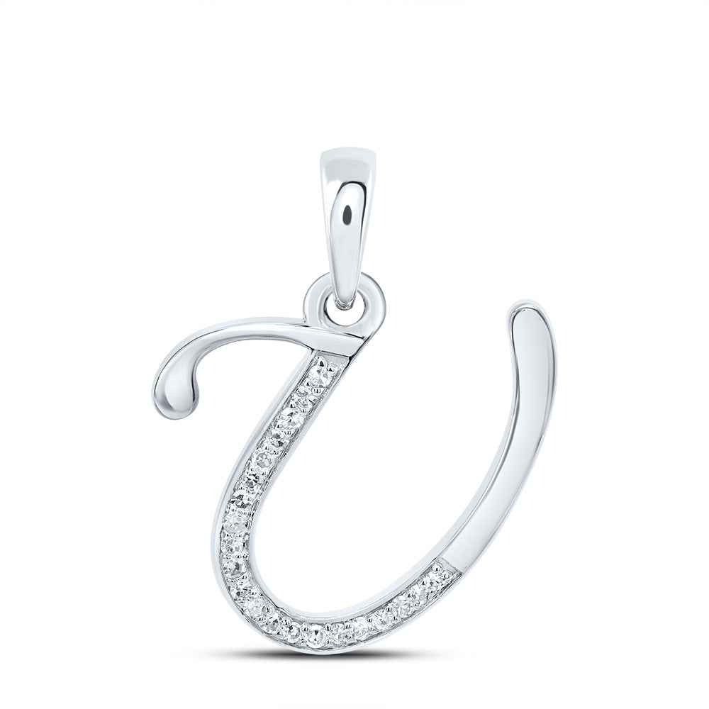 10kt Yellow Or White Gold Diamond Initial Pendant