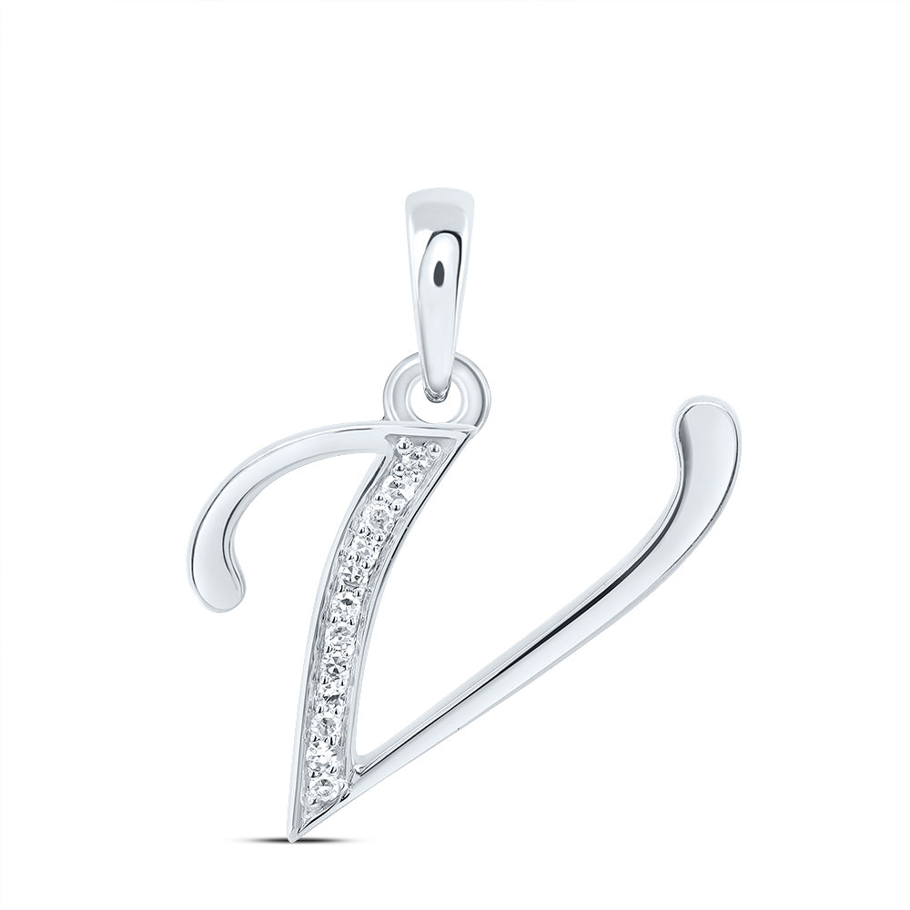 10kt Yellow Or White Gold Diamond Initial Pendant