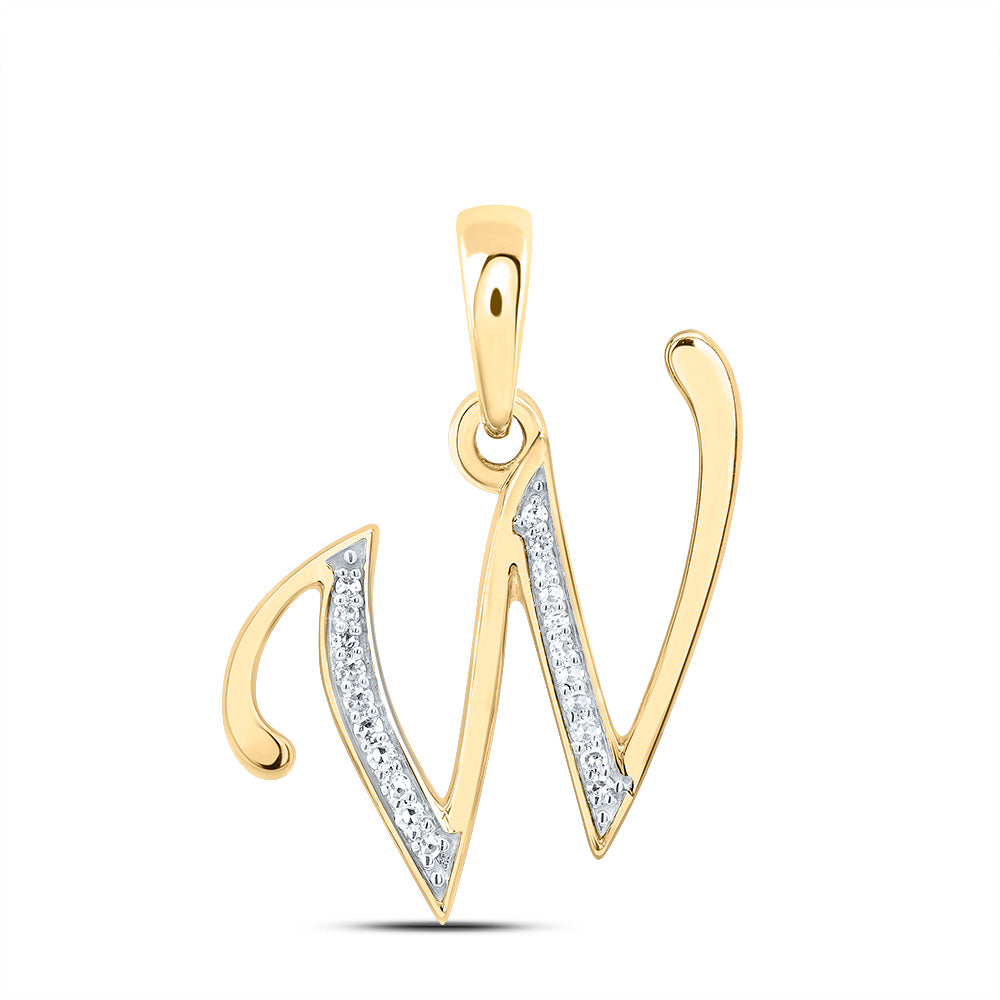 10kt Yellow Or White Gold Diamond Initial Pendant
