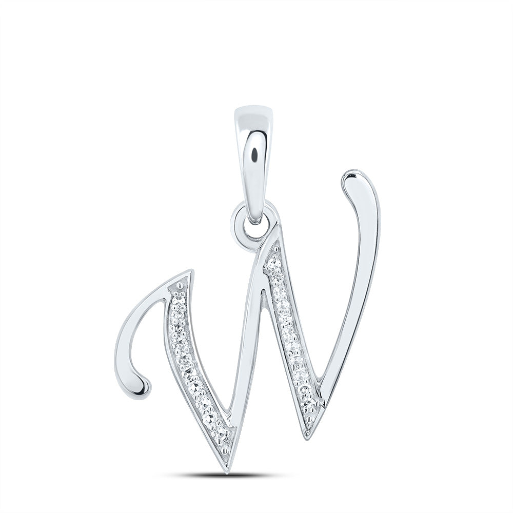 10kt Yellow Or White Gold Diamond Initial Pendant