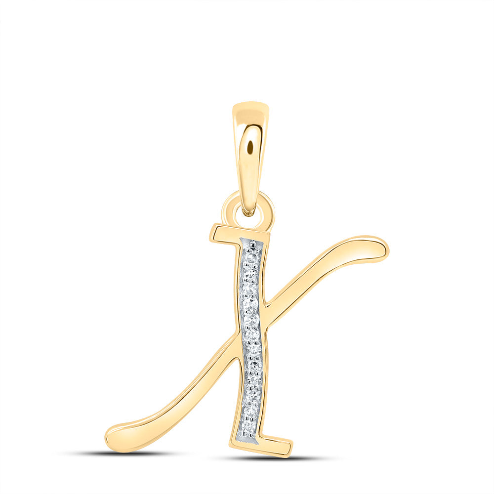 10kt Yellow Or White Gold Diamond Initial Pendant