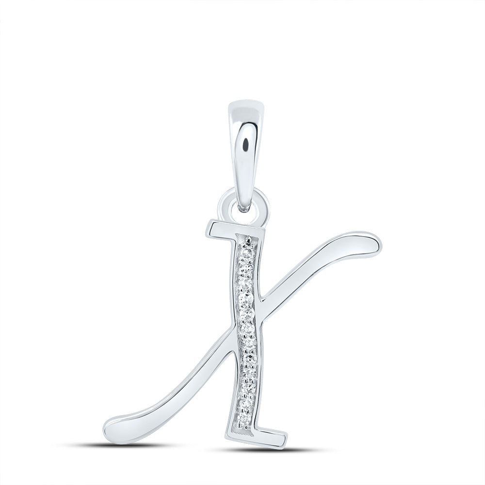 10kt Yellow Or White Gold Diamond Initial Pendant