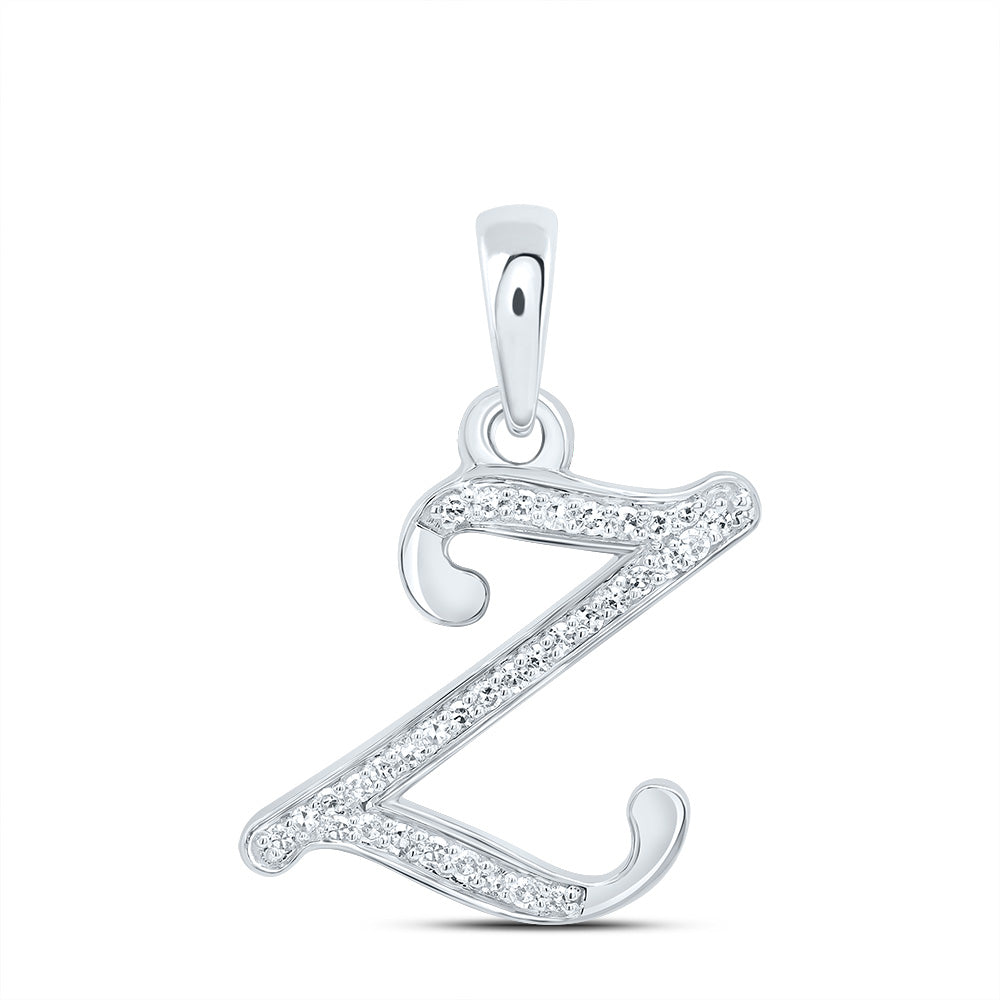 10kt Yellow Or White Gold Diamond Initial Pendant