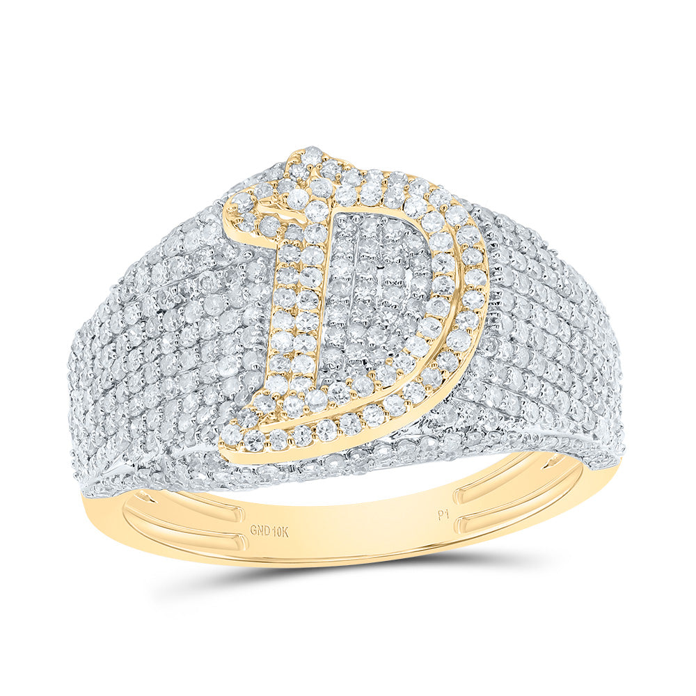 10kt Yellow Gold Diamond Initial Men's Ring