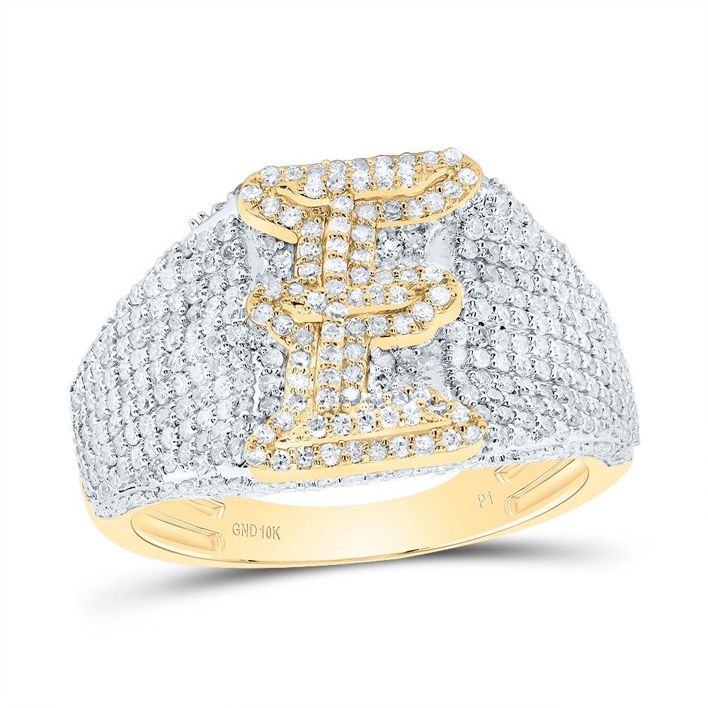 10kt Yellow Gold Diamond Initial Men's Ring