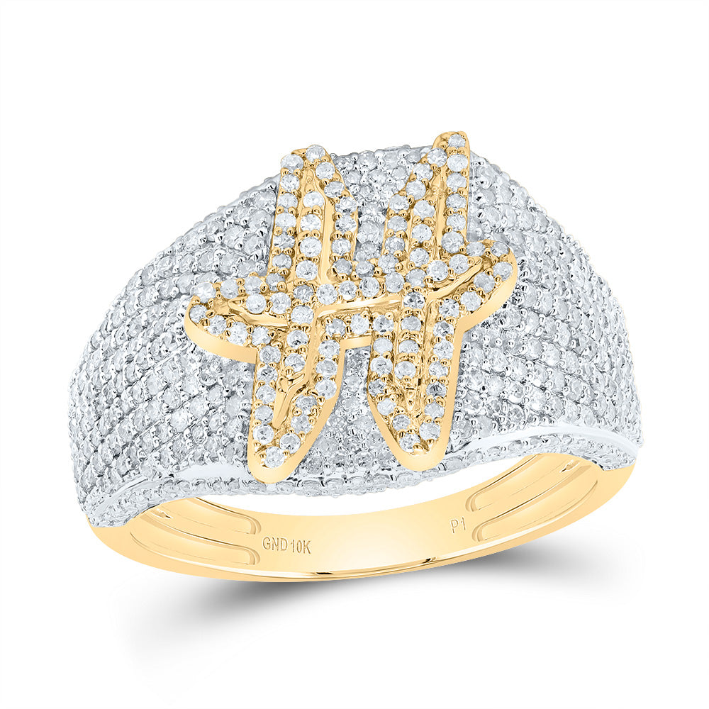 10kt Yellow Gold Diamond Initial Men's Ring