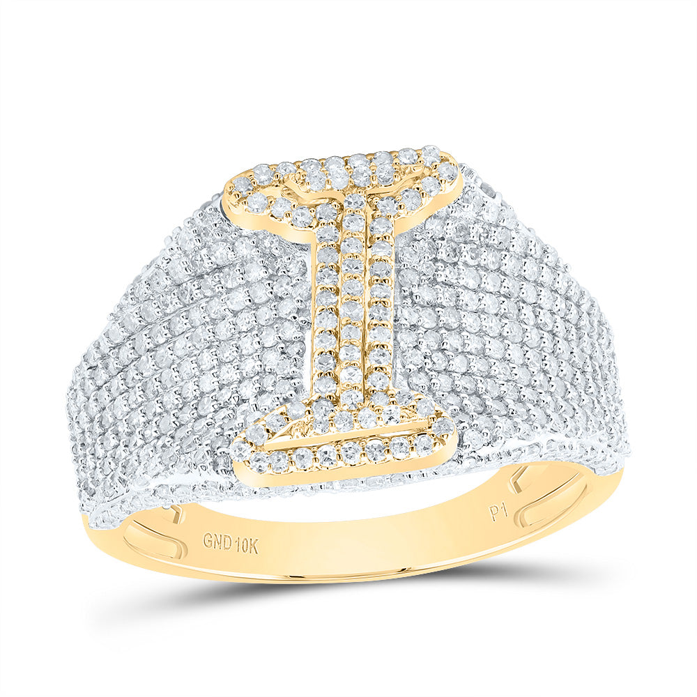 10kt Yellow Gold Diamond Initial Men's Ring