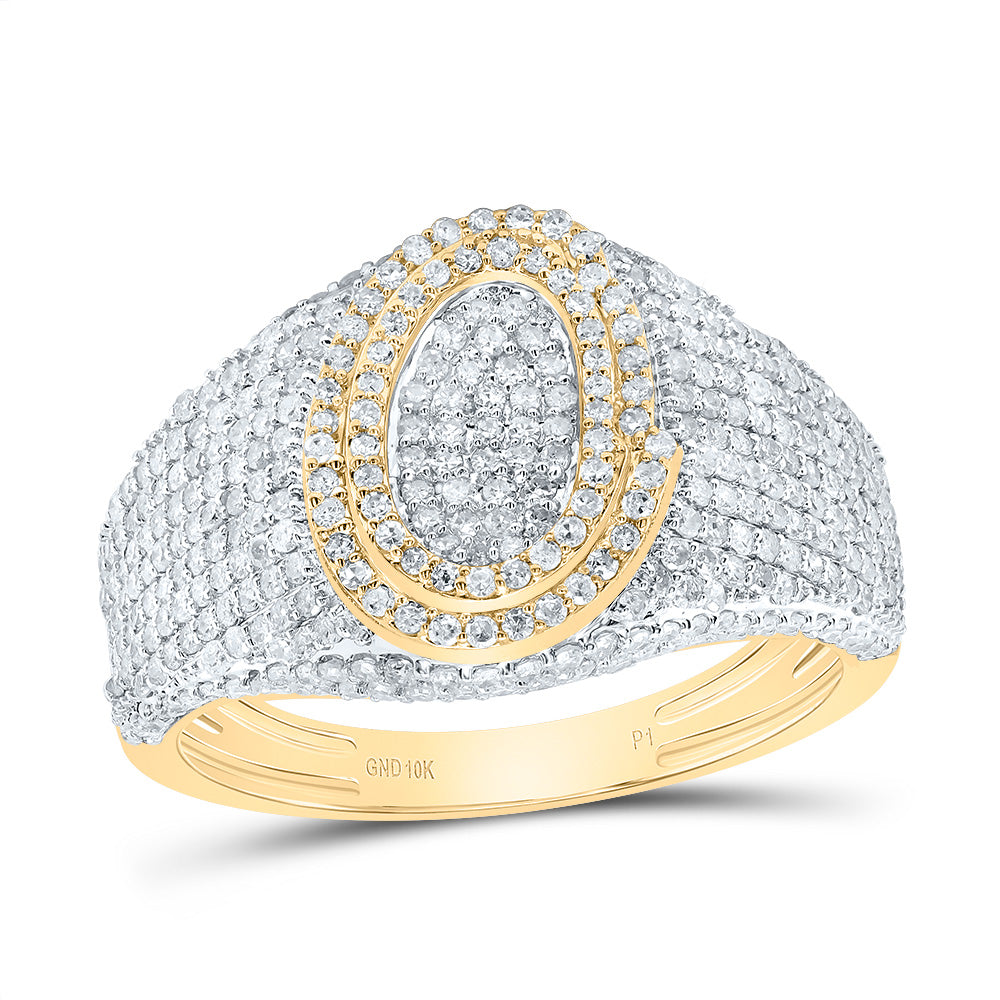 10kt Yellow Gold Diamond Initial Men's Ring