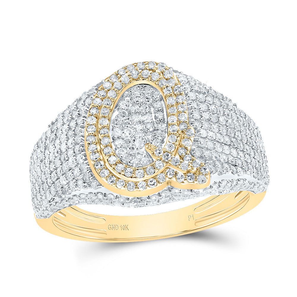 10kt Yellow Gold Diamond Initial Men's Ring