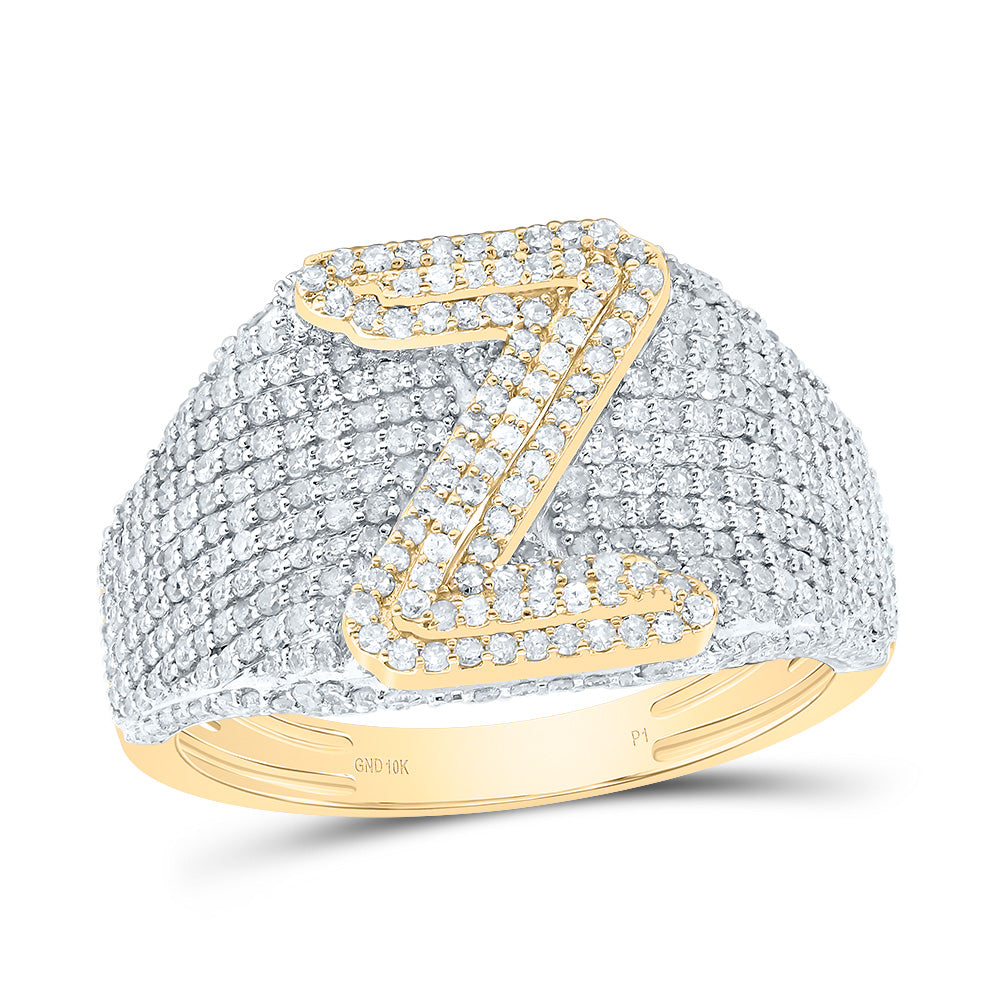 10kt Yellow Gold Diamond Initial Men's Ring