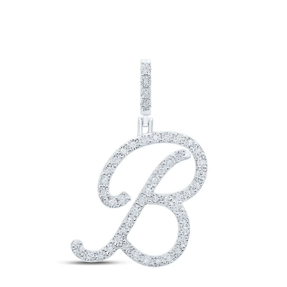 Sterling Silver Diamond Initial Pendant