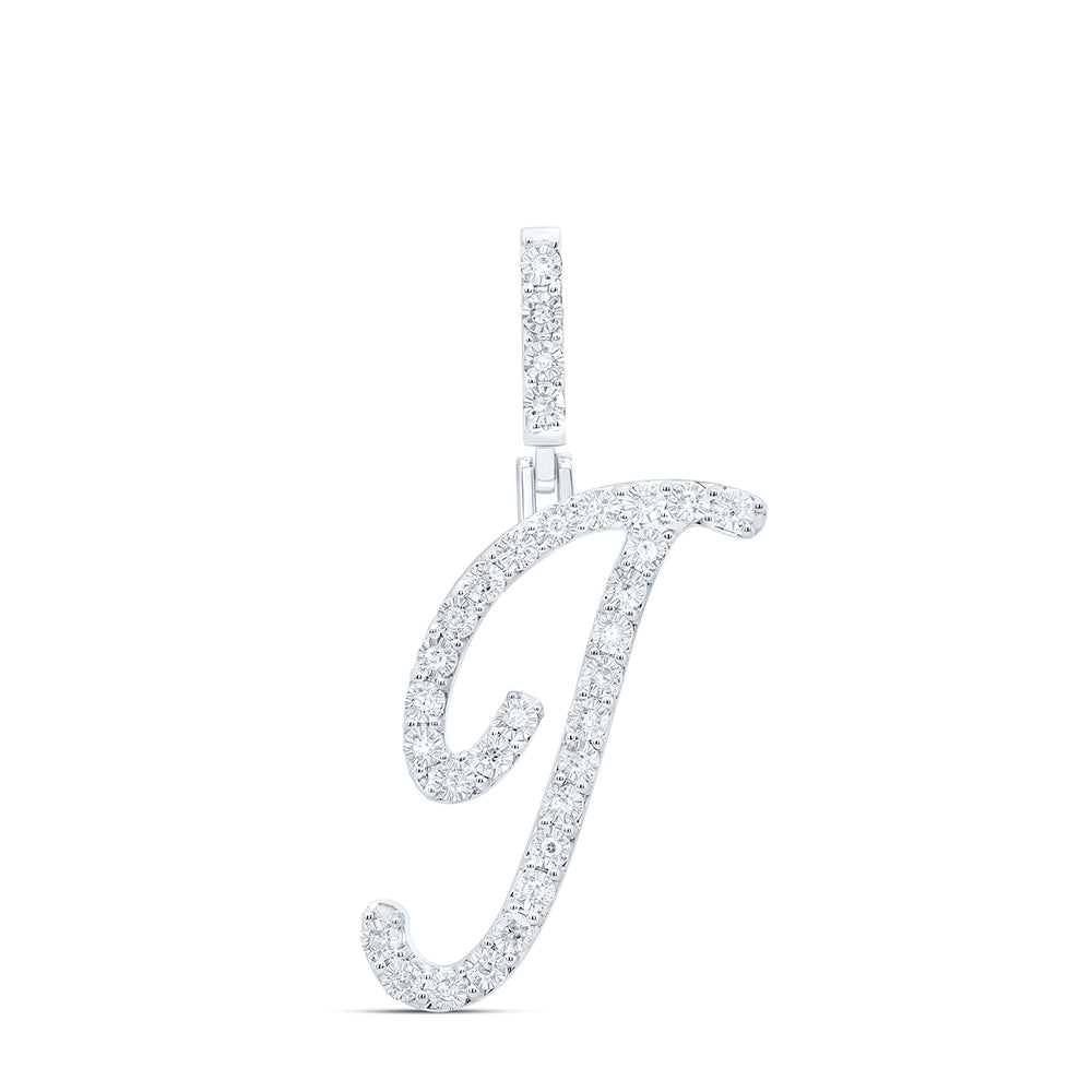Sterling Silver Diamond Initial Pendant