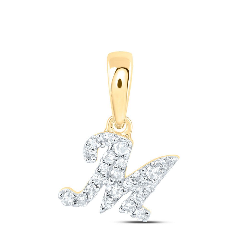 10kt Yellow Or White Gold Diamond Initial Pendant