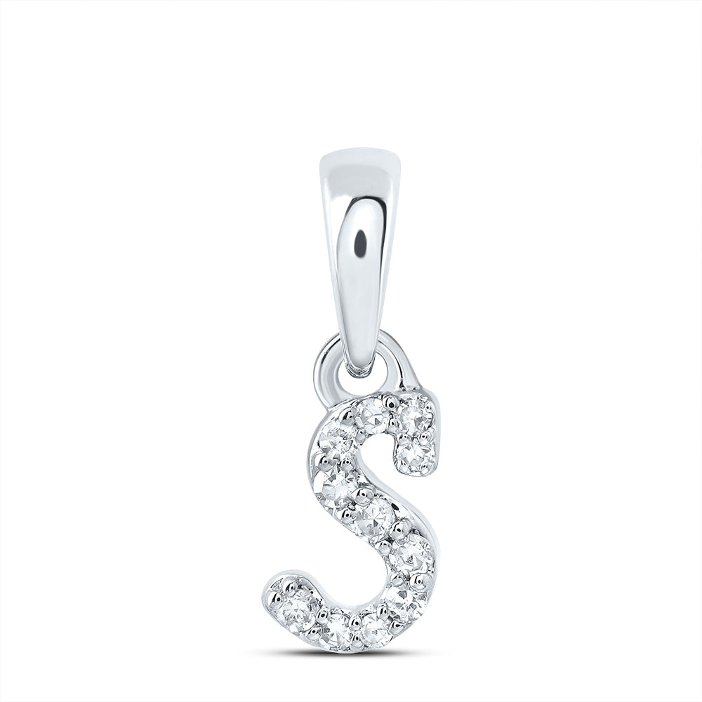 10kt Yellow Or White Gold Diamond Initial Pendant