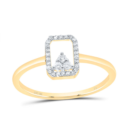 10kt Yellow Gold 1/8 Cttw Diamond Emerald Wedding Engagement Anniversary Ring, Women Size: 5-9