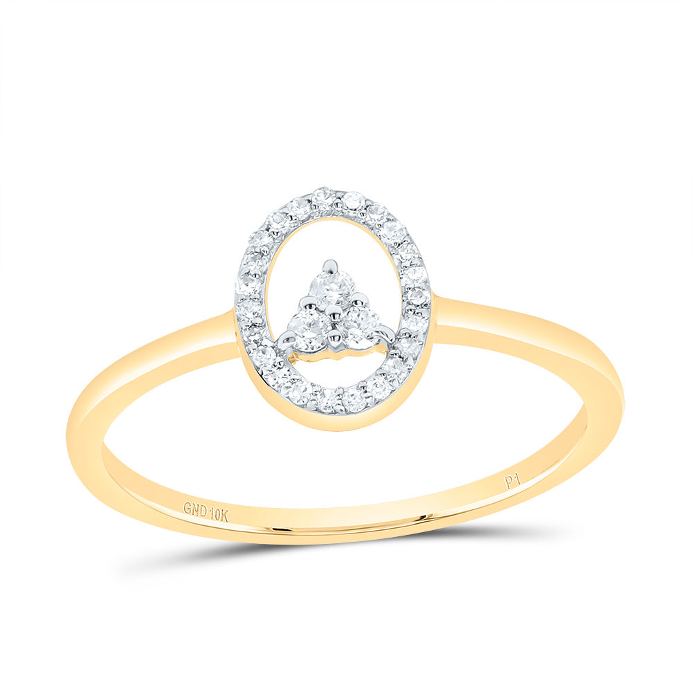 10kt Yellow Gold 1/8 Cttw Diamond Oval Wedding Engagement Anniversary Ring, Women Size: 5-9