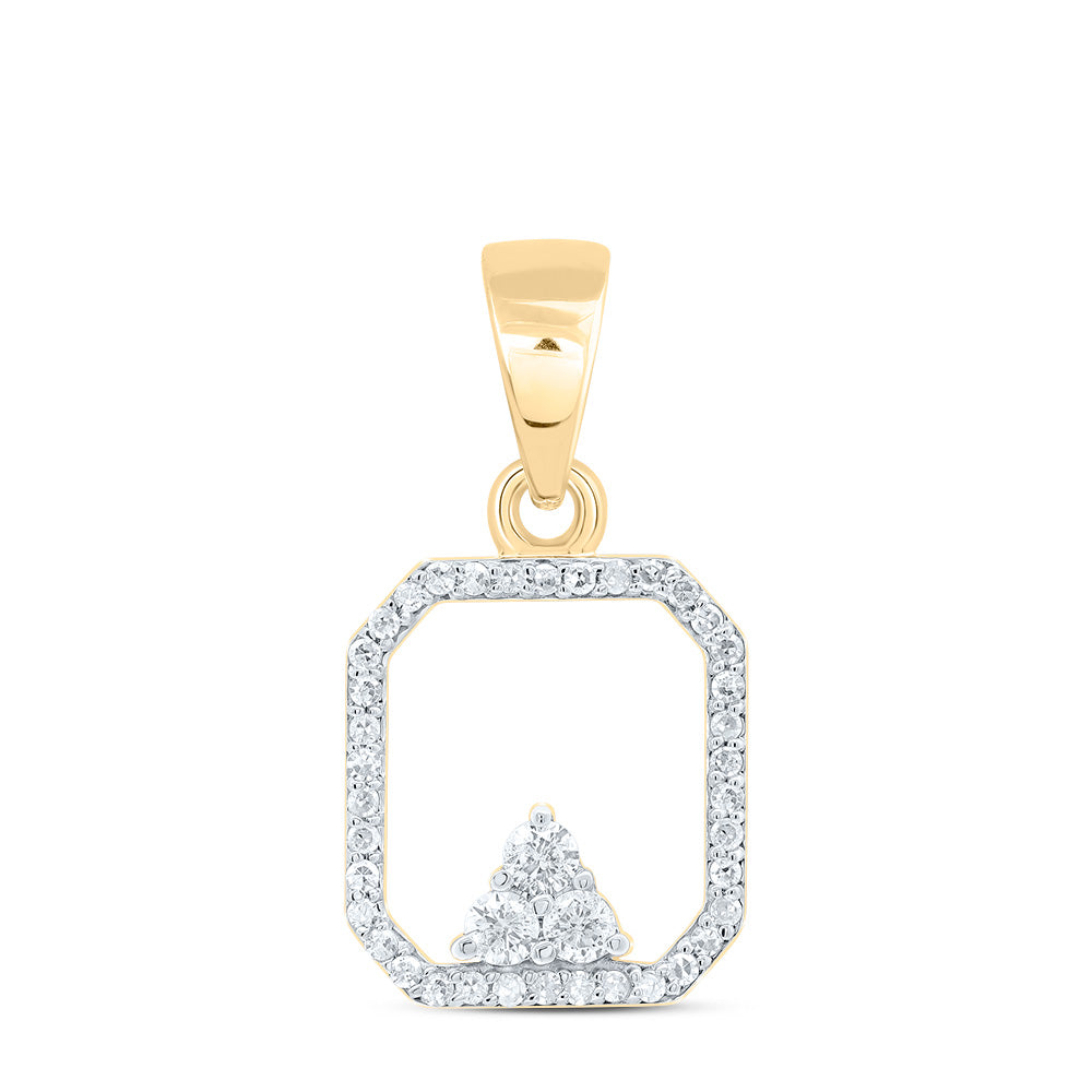 10kt Yellow Gold 1/5 Cttw Diamond Octagon Pendant
