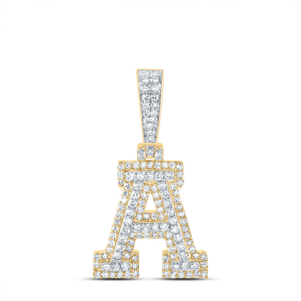 10kt Yellow Gold 1/2 Cttw Diamond Fashion Initial " A" Pendant
