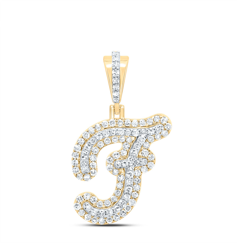10kt Yellow Gold Diamond Fashion Initial Pendant