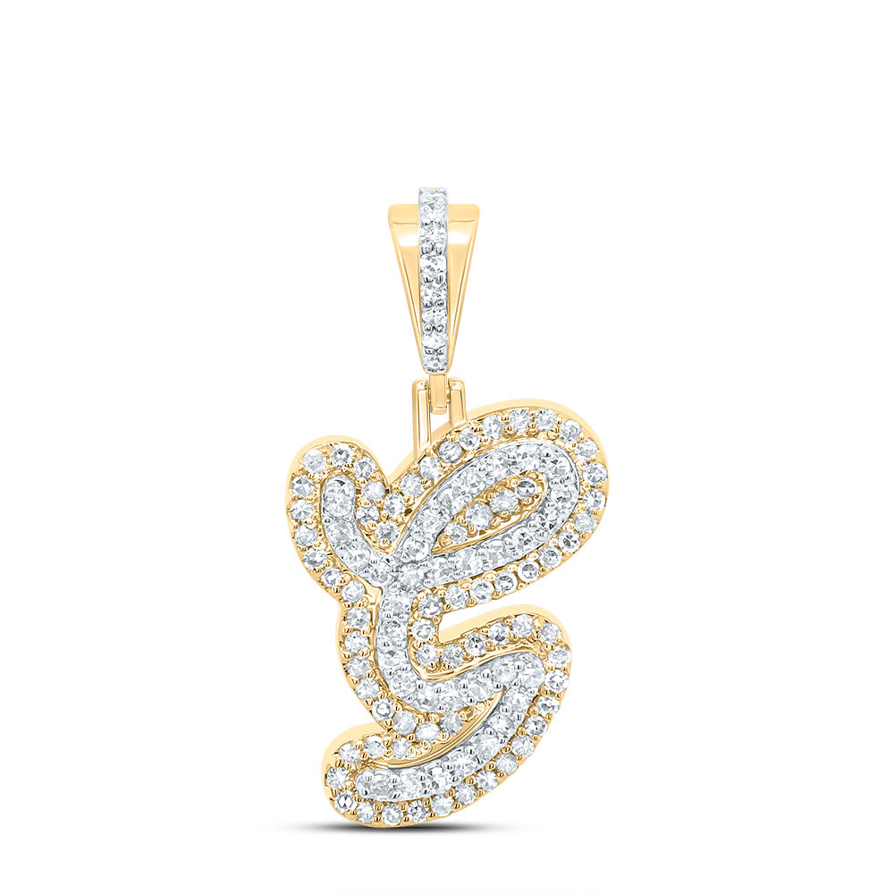 10kt Yellow Gold Diamond Fashion Initial Pendant