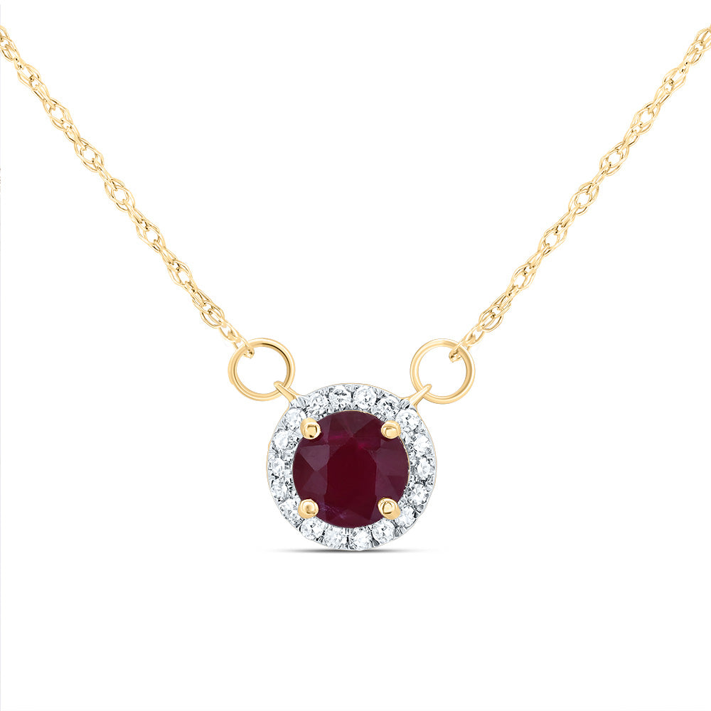 14kt Yellow Or White Or Rose Gold 5x5mm Round Natural Gem Round Necklace, Length: 18 Inch