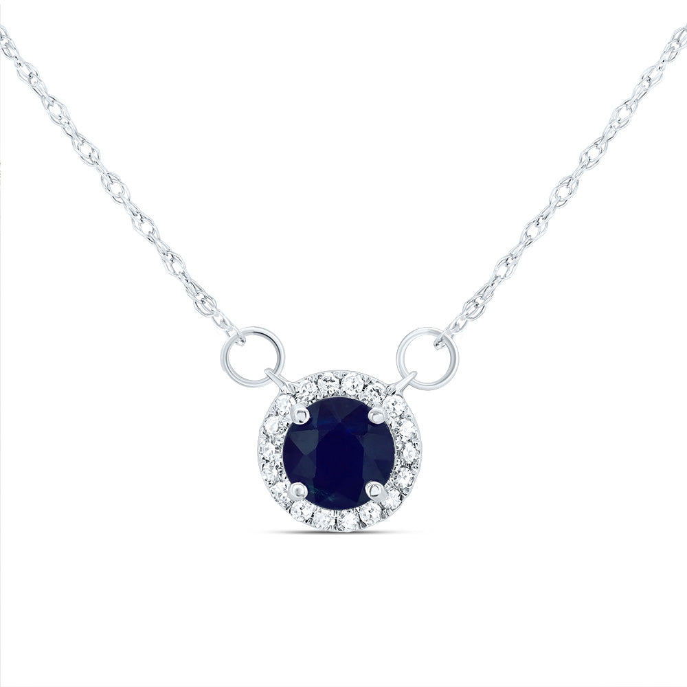 14kt Yellow Or White Or Rose Gold 5x5mm Round Natural Gem Round Necklace, Length: 18 Inch