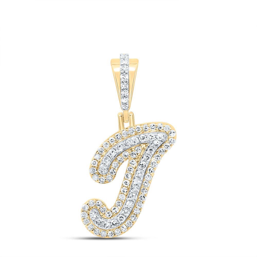 10kt Yellow Gold Diamond Fashion Initial Pendant