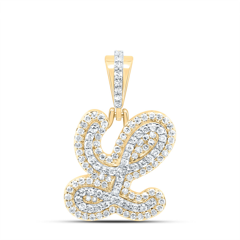 10kt Yellow Gold Diamond Fashion Initial Pendant