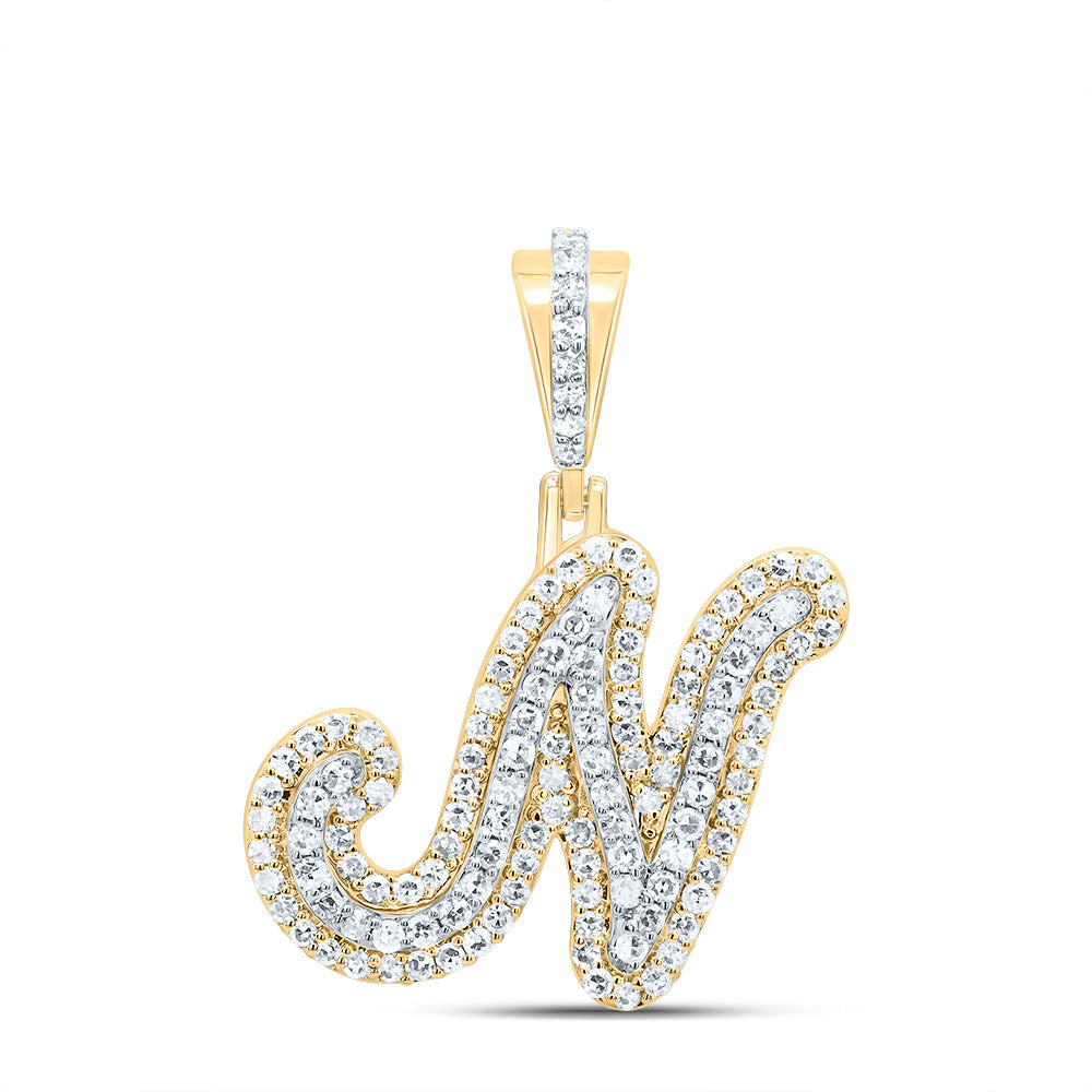 10kt Yellow Gold Diamond Fashion Initial Pendant