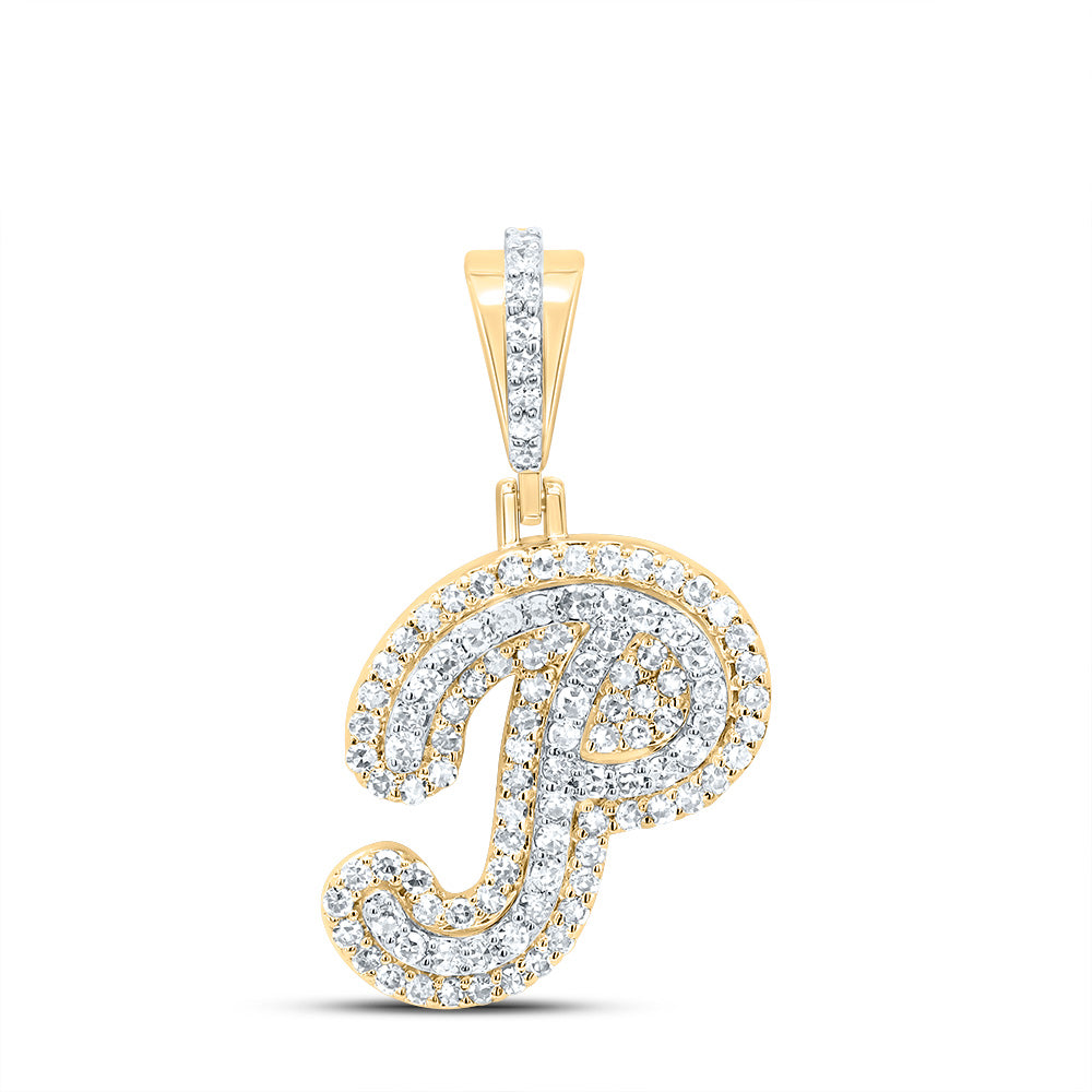 10kt Yellow Gold Diamond Fashion Initial Pendant