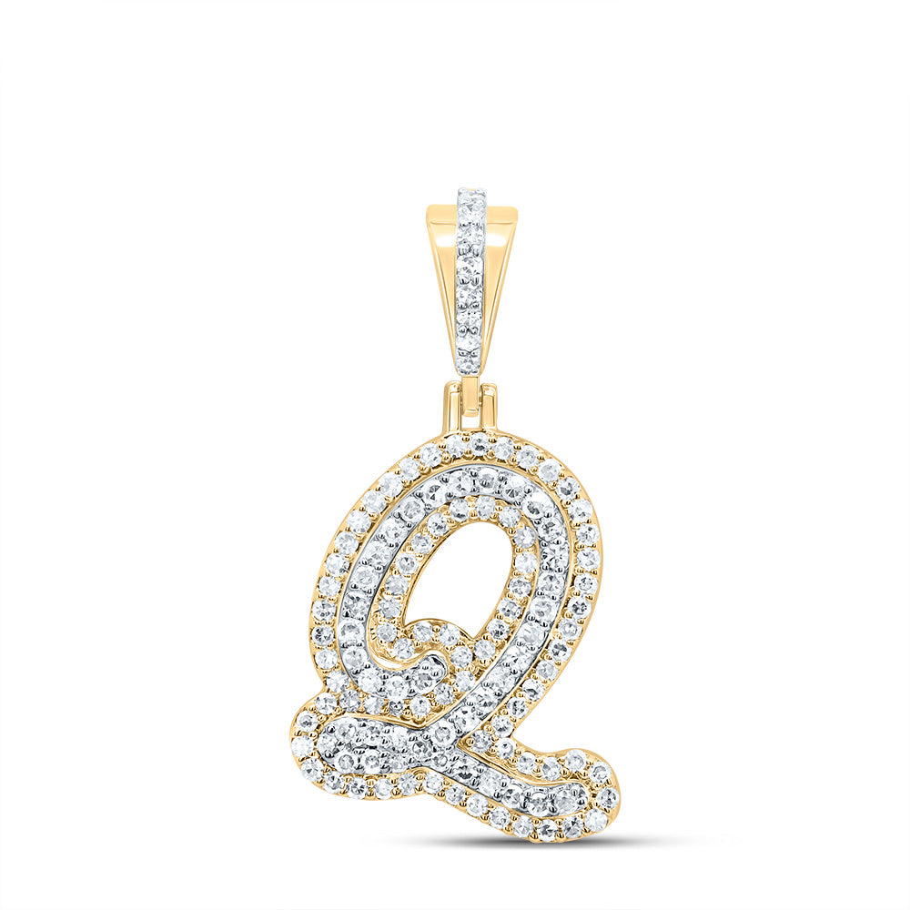 10kt Yellow Gold Diamond Fashion Initial Pendant