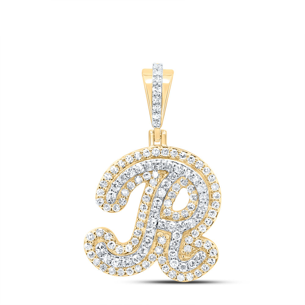 10kt Yellow Gold Diamond Fashion Initial Pendant
