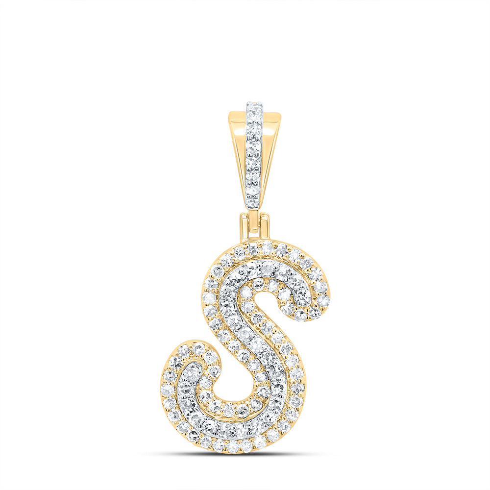 10kt Yellow Gold Diamond Fashion Initial Pendant