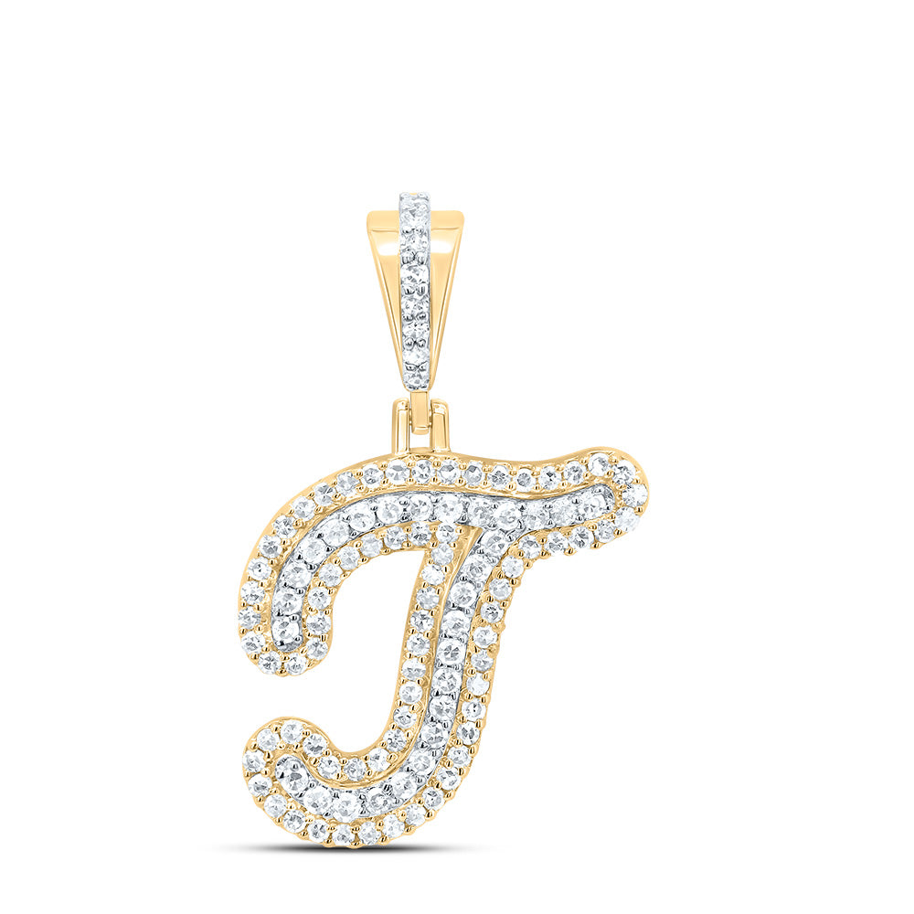 10kt Yellow Gold Diamond Fashion Initial Pendant