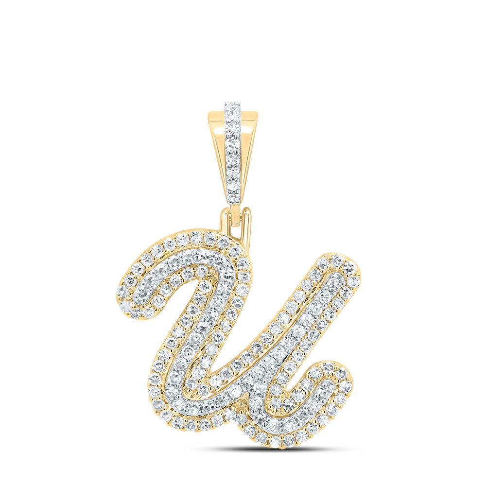 10kt Yellow Gold Diamond Fashion Initial Pendant