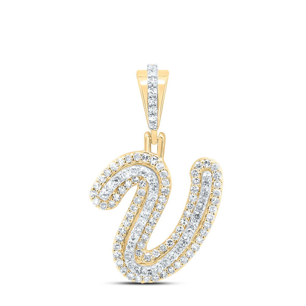 10kt Yellow Gold Diamond Fashion Initial Pendant