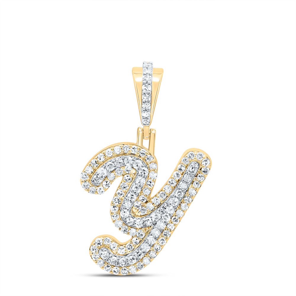 10kt Yellow Gold Diamond Fashion Initial Pendant