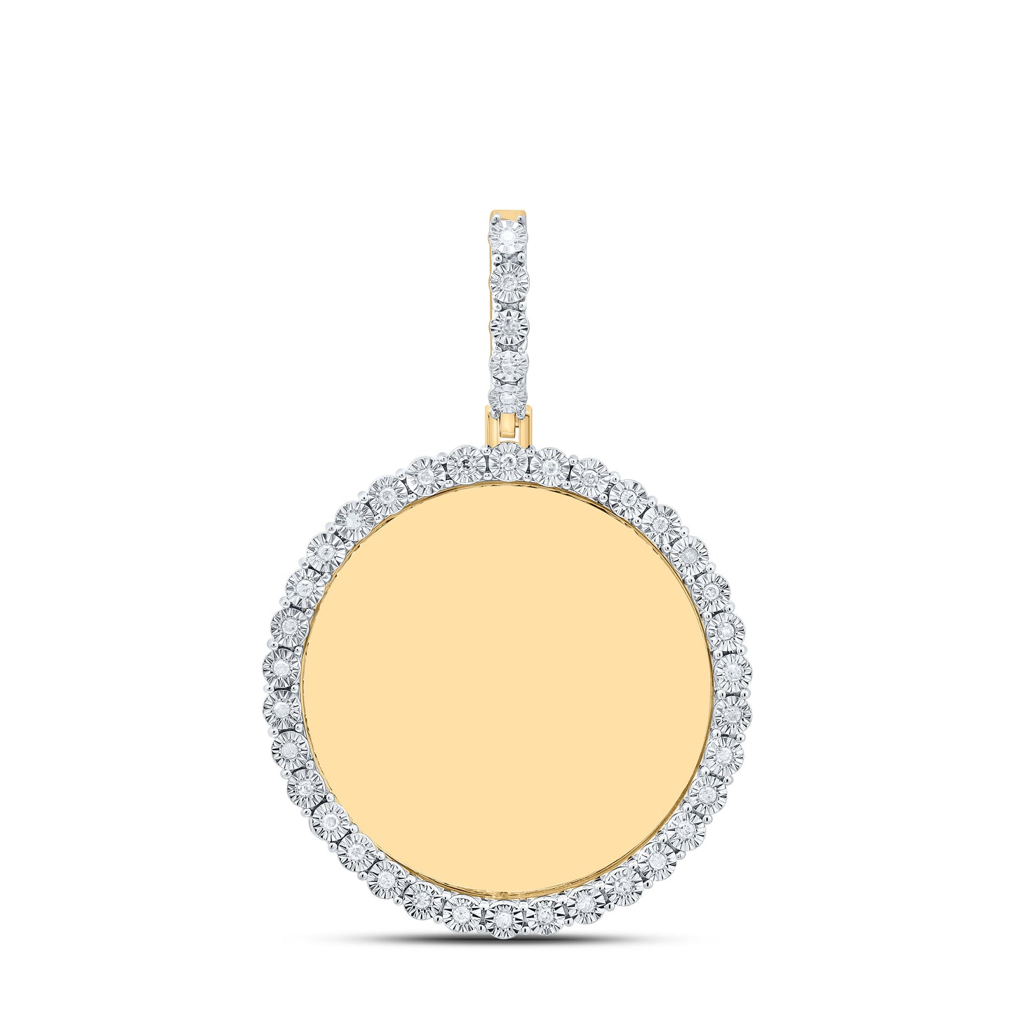 Sterling Silver Yellow-Tone or White-Tone 1/6 Ctw Natural Diamond Round Memory Pendant