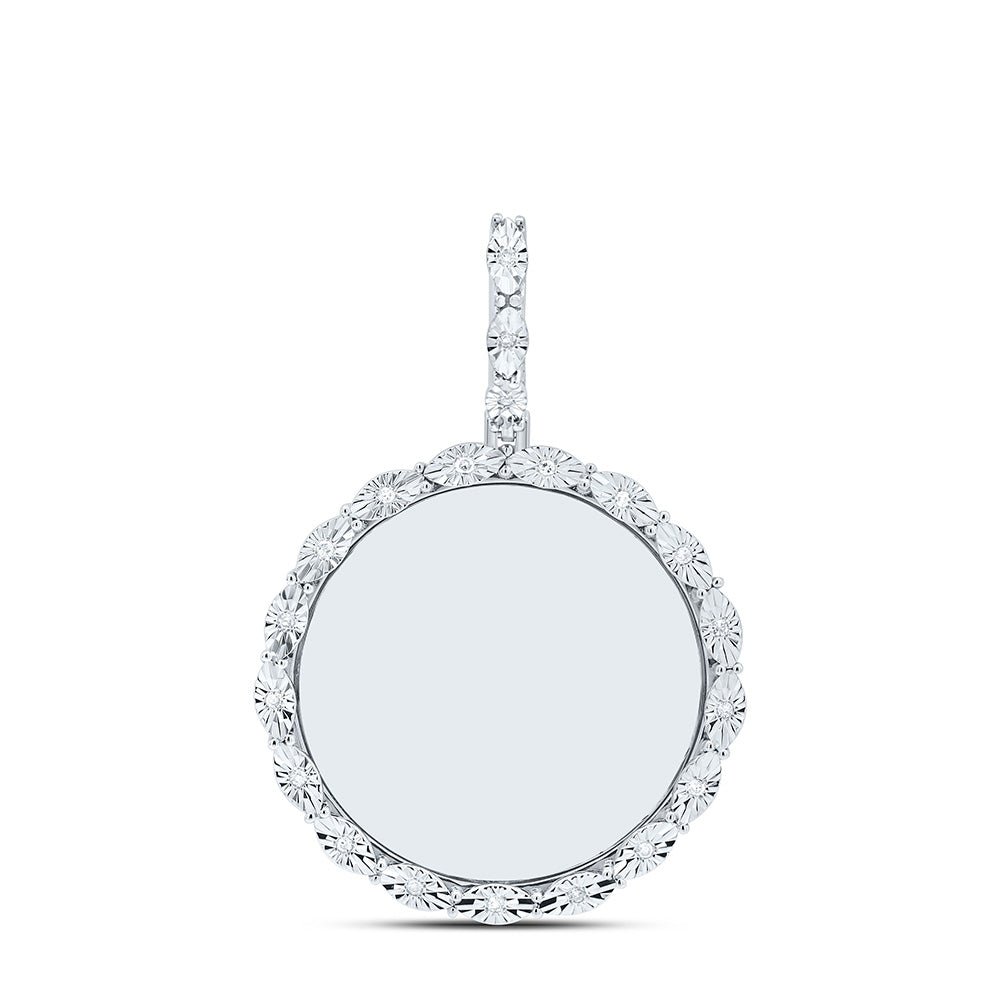 Sterling Silver Yellow-Tone or White-Tone 1/12 Ctw Natural Diamond Round Memory Pendant
