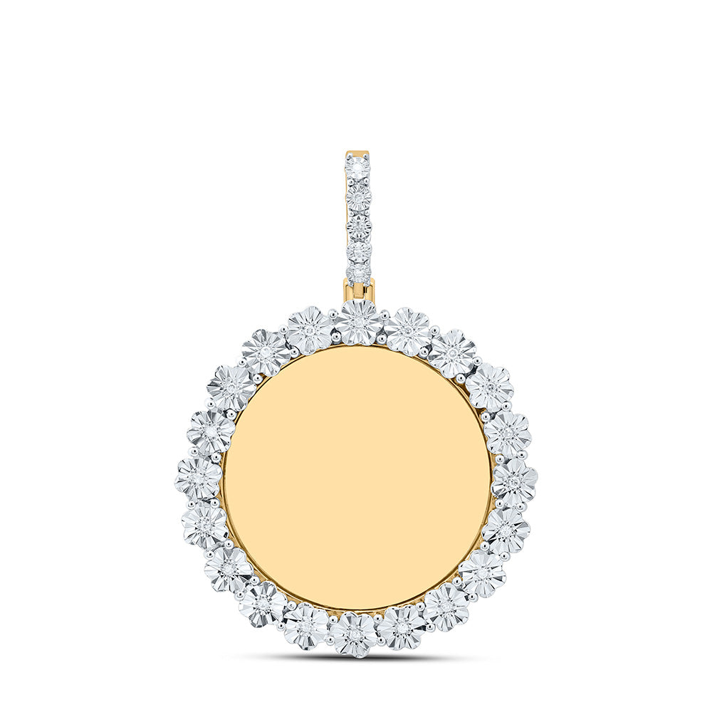 Sterling Silver Yellow-Tone or White-Tone 1/10 Ctw Natural Diamond Round Memory Pendant