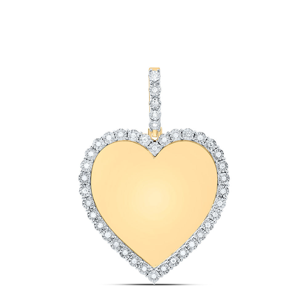 Sterling Silver Yellow-Tone or White-Tone 1/6 Ctw Natural Diamond Heart Memory Pendant