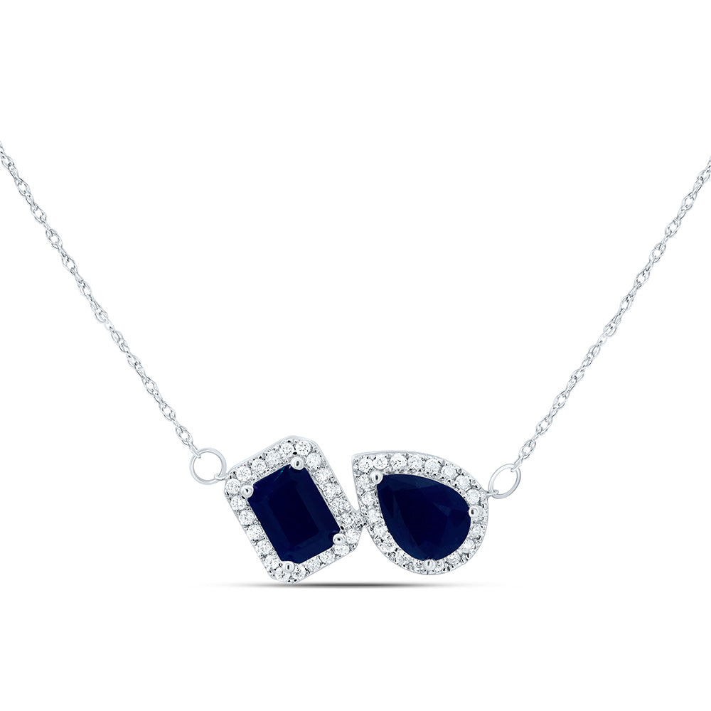 14K Yellow or White Gold 1/4 Ctw Diamond Natural Gem Necklace (18 Inch)