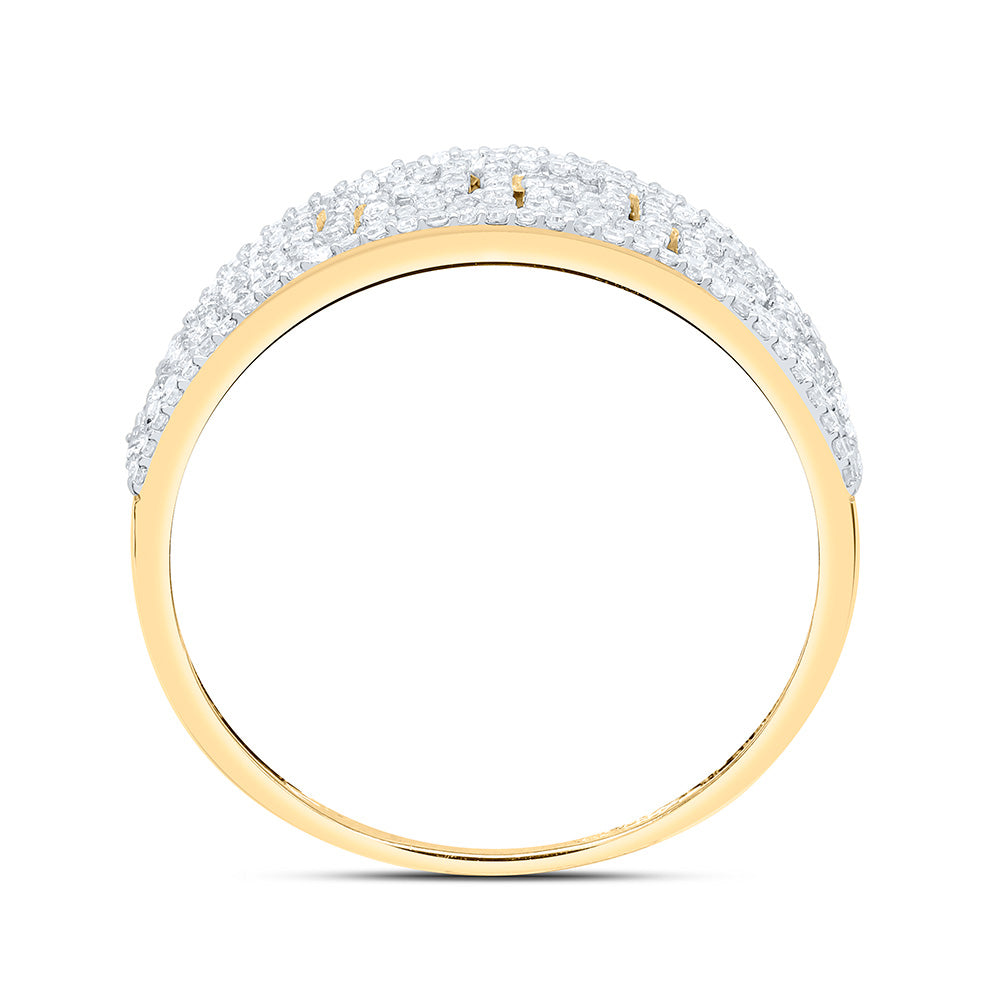 10K Yellow Gold 5/8 Ctw Natural Diamond Mens Ring, Mens Size: 8-12