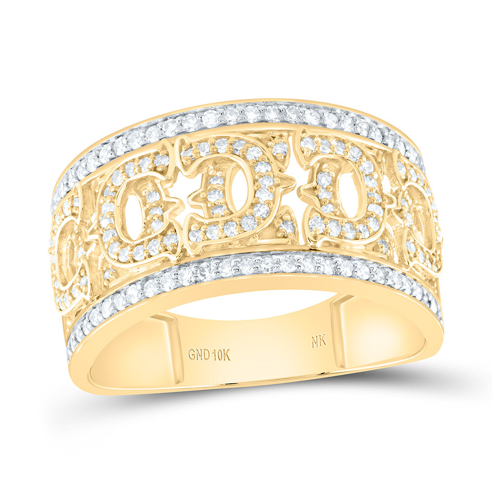10K Yellow Gold 1/2 Ctw Natural Diamond Fashion Ring, Womens Size: 5-9