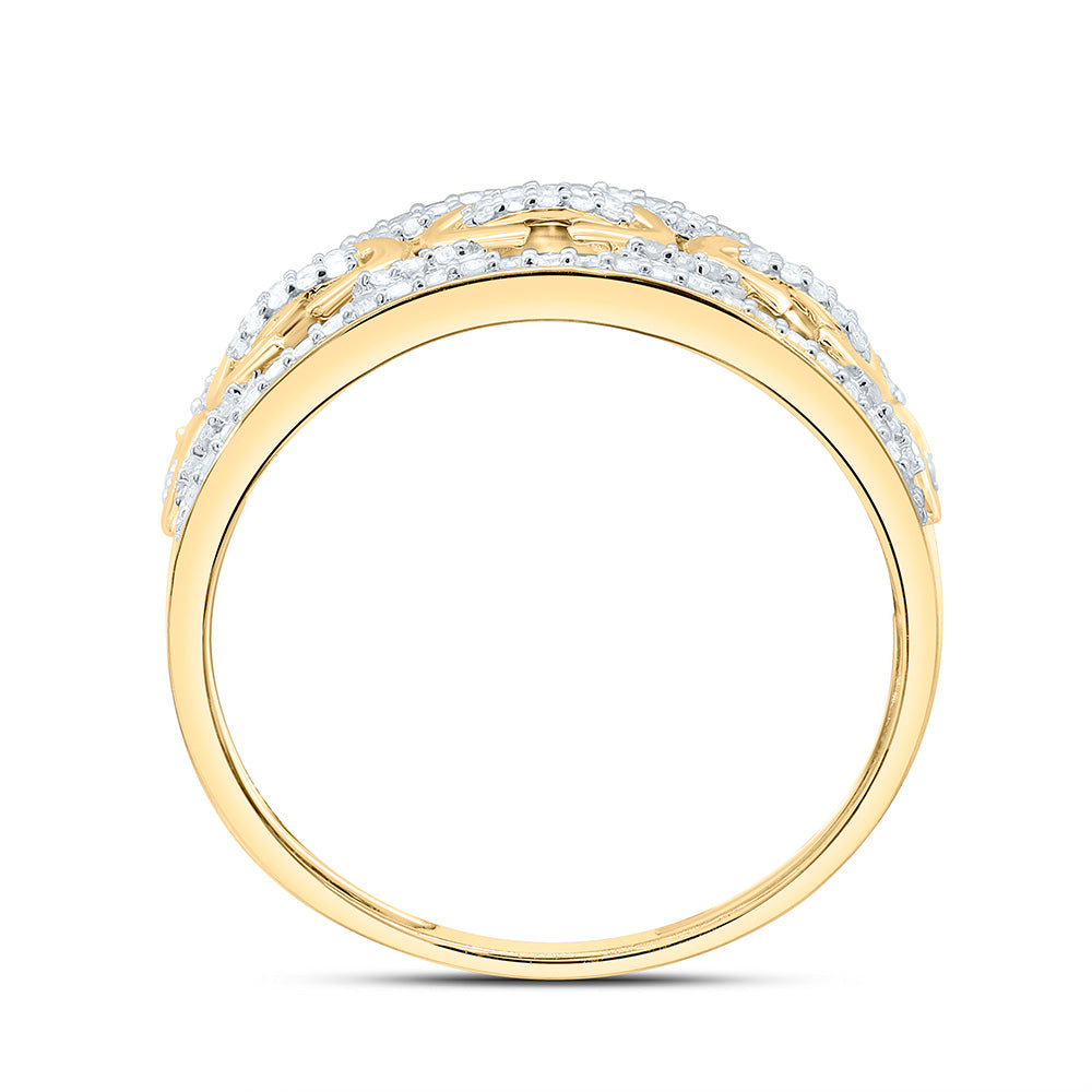 Sterling Silver Yellow-Tone or White-Tone 1/3 Ct Natural Diamond Mens Ring, Mens Size: 8-12