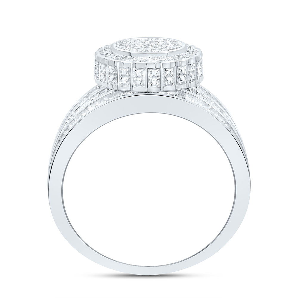 Sterling Silver Yellow-Tone or White-Tone 1/2 Ctw Natural Diamond Round Ring, Womens Size: 5-9