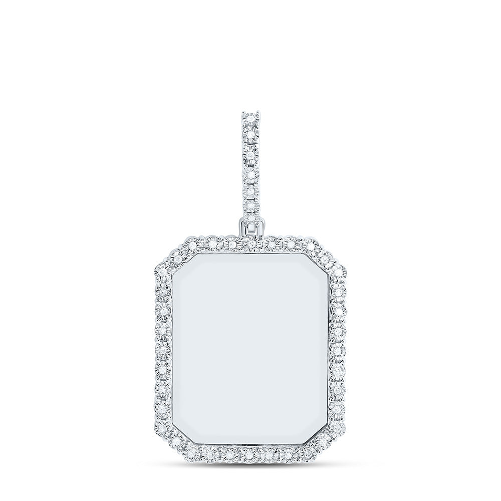 Sterling Silver 1/6Cttw Natural Diamond Gift Emerald Memory Pendant