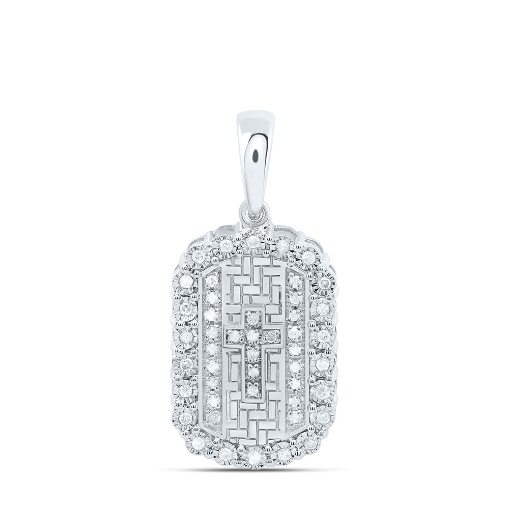Sterling Silver Yellow-Tone or White-Tone 1/6 Ctw Natural Diamond Cross Pendant