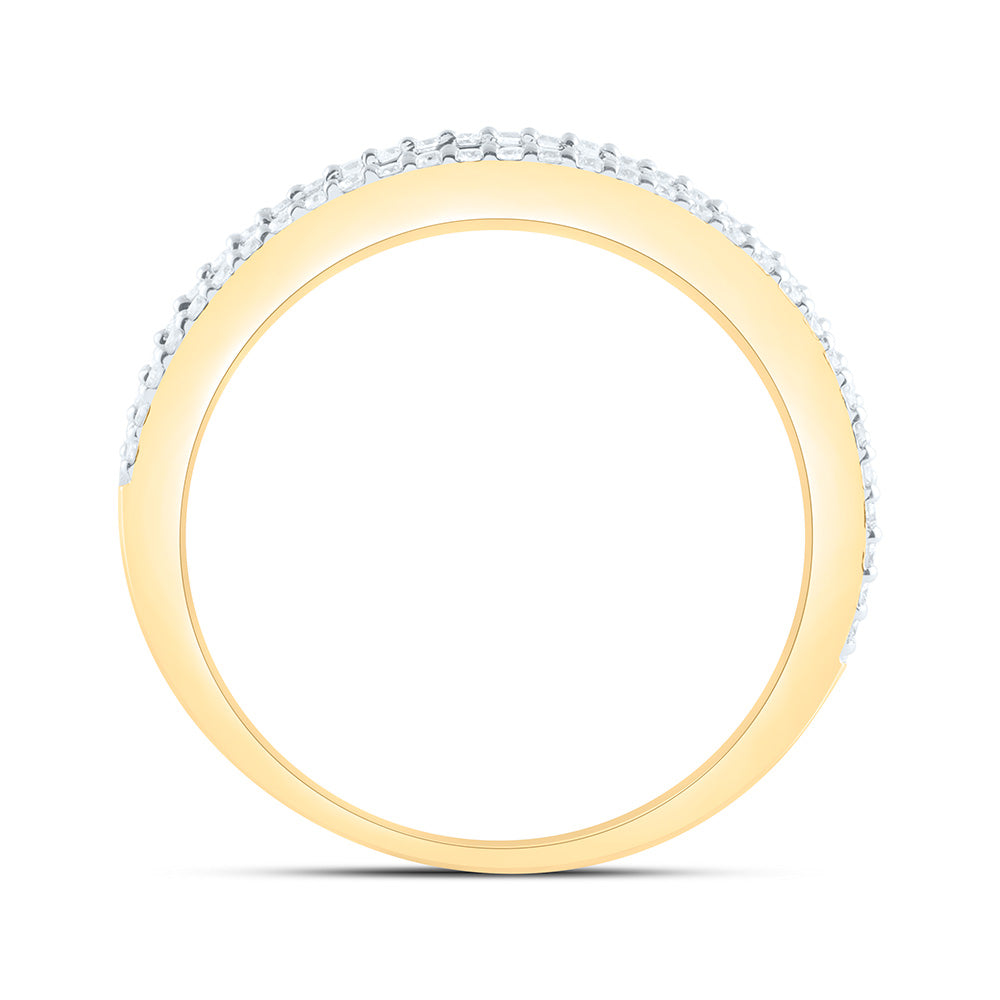 14K Yellow or White Gold 7/8 Ctw Natural Diamond Fashion Ladies Baguette Band, Womens Size: 5-9